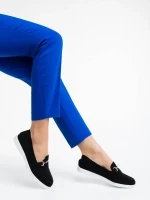 Mocasini dama negri din material textil Nineve