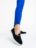 Mocasini dama negri din material textil Nineve