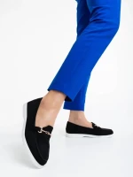 Mocasini dama negri din material textil Nineve