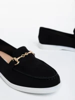 Mocasini dama negri din material textil Nineve