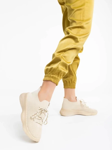 Pantofi sport dama bej din material textil Ramila