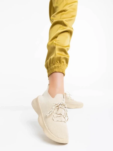 Pantofi sport dama bej din material textil Ramila