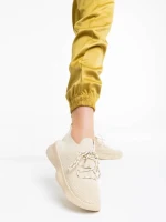 Pantofi sport dama bej din material textil Ramila