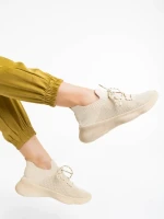 Pantofi sport dama bej din material textil Ramila