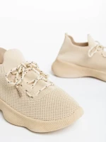 Pantofi sport dama bej din material textil Ramila