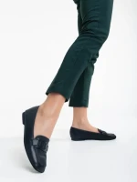 Mocasini dama negri din piele ecologica Riarna