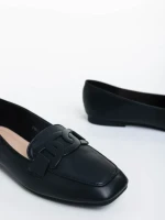 Mocasini dama negri din piele ecologica Riarna