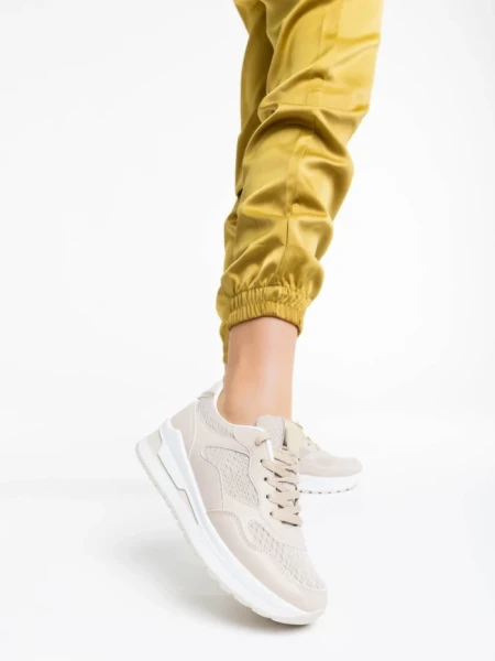 Pantofi sport dama bej din piele ecologica Rachana