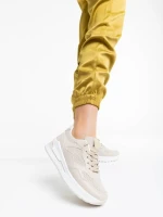 Pantofi sport dama bej din piele ecologica Rachana