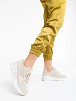 Pantofi sport dama bej din piele ecologica Rachana