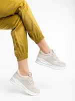 Pantofi sport dama bej din piele ecologica Rachana