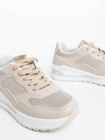 Pantofi sport dama bej din piele ecologica Rachana