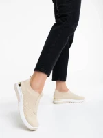 Pantofi sport dama bej deschis din material textil Romeya