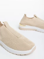 Pantofi sport dama bej deschis din material textil Romeya