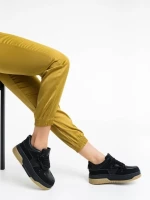 Pantofi sport dama negri din piele ecologica Rheia