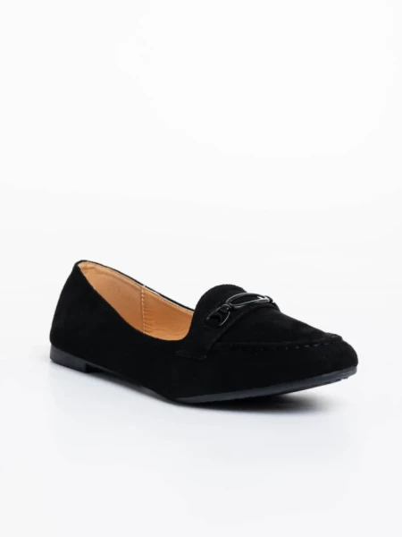 Mocasini dama negri din material textil Ritanya
