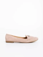 Mocasini dama bej din material textil Ritanya