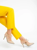 Pantofi dama aurii din material textil Shaira