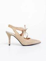 Pantofi dama aurii din material textil Shaira