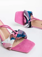 Sandale dama fucsia din material textil Shadia