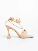 Sandale dama nude din material textil Shadia