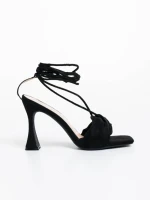 Sandale dama negre din material textil Shadia