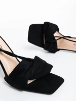 Sandale dama negre din material textil Shadia