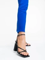 Sandale dama negre din piele ecologica Sandora