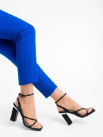 Sandale dama negre din piele ecologica Sandora