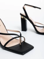 Sandale dama negre din piele ecologica Sandora