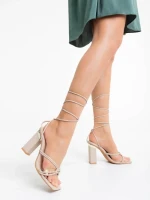 Sandale dama bej din piele ecologica Syrena