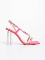 Sandale dama roz din material textil Shakia
