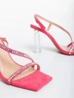 Sandale dama roz din material textil Shakia