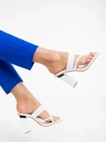 Saboti dama albi din piele ecologica Sabira