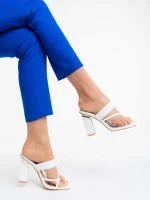 Saboti dama albi din piele ecologica Sabira