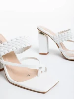 Saboti dama albi din piele ecologica Sabira