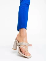 Saboti dama bej din piele ecologica Sabira