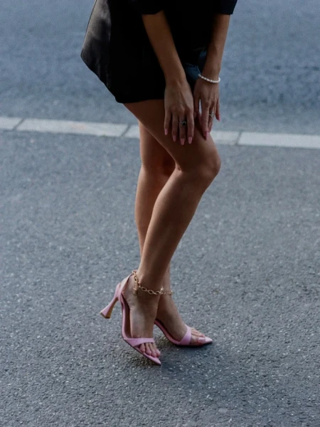 Sandale dama roz din piele ecologica Soriya