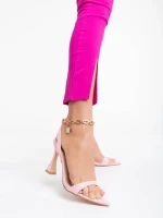 Sandale dama roz din piele ecologica Soriya
