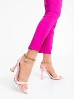 Sandale dama roz din piele ecologica Soriya