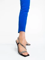 Sandale dama negre din material textil Shakia