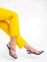 Sandale dama mov din material textil Shakia