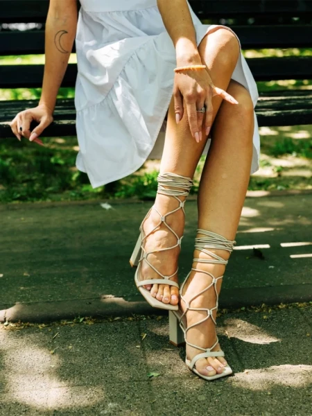 Sandale dama bej din piele ecologica Shantaya