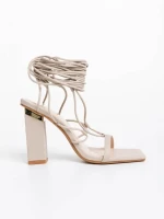 Sandale dama bej din piele ecologica Shantaya