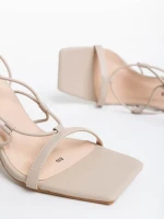 Sandale dama bej din piele ecologica Shantaya