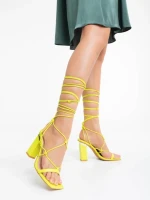 Sandale dama galbene din piele ecologica Shantaya