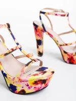 Sandale dama galbene din material textil Shalini