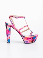 Sandale dama fucsia din material textil Shalini