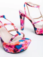 Sandale dama fucsia din material textil Shalini