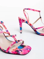Sandale dama fucsia din material textil Saamia